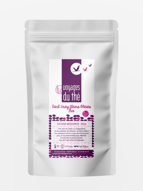 Thé noir bio en vrac - Earl Grey Fleurs Bleues - Voyages du Thé